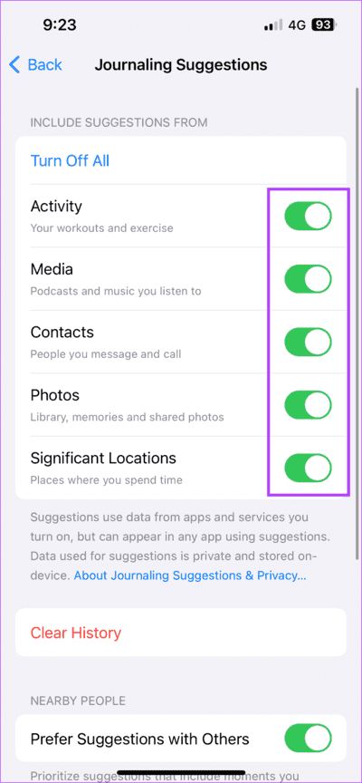 Turn-toggle-on-9 6 طرق لإصلاح فقدان أو عدم عمل تطبيق Journal على iOS 17