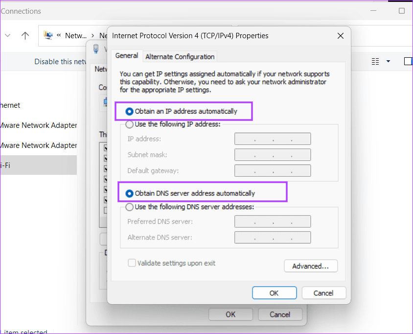 Tweak-Network-Connection-Settings-3 أفضل 10 إصلاحات لمشكلة "لا يمكن الوصول إلى صفحة إدارة جهاز التوجيه" على Windows 11