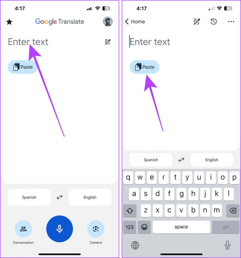 Type-Text-in-Google-Translate-App كيفية استخدام تطبيق Google Translate على iPhone