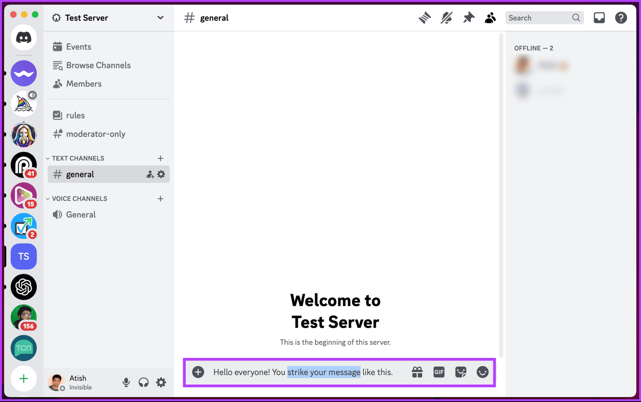 Type-the-text-2048x1284-1 كيفية وضع نص يتوسطه خط على Discord في سطح المكتب والهاتف المحمول