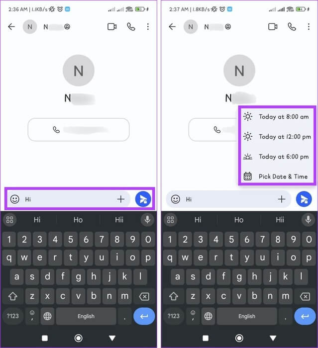 Type-your-message-press-and-hold-the-Send-button-and-choose-a-delivery-time-for-the-message-935x1024-1 كيفية جدولة الرسائل على تطبيق Signal