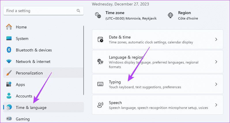 Typing-option هل تعاني من كتابة أحرف خاطئة على لوحة المفاتيح في Windows 11 إليك أفضل 4 إصلاحات