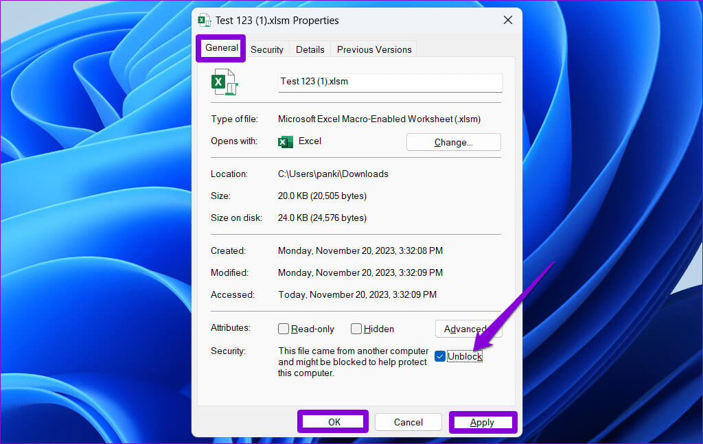 Unblock-Excel-File-1 أهم 6 إصلاحات لخطأ "قامت Microsoft بحظر وحدات الماكرو" في Excel على Windows