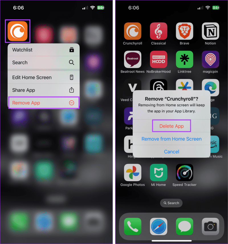 Uninstall-Crunchyroll-iPhone-1916x2048-1 9 طرق لإصلاح عدم عمل أو لا يتم تحميل تطبيق Crunchyroll على هاتفك