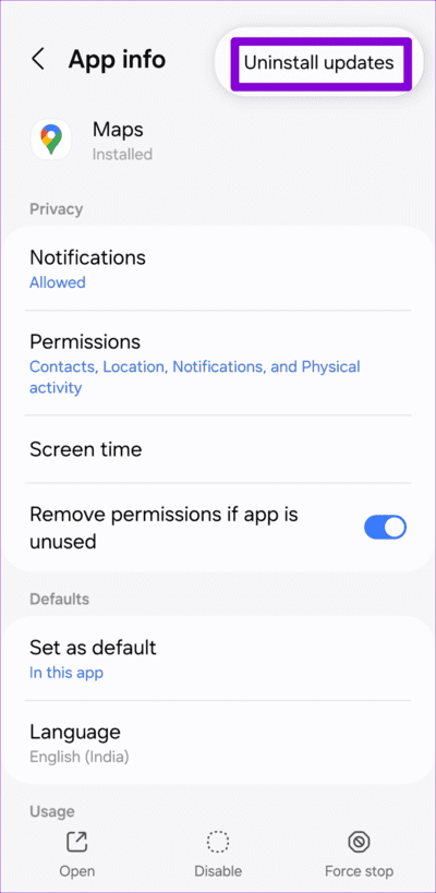 Uninstall-Google-Maps-Updates-on-Android-750x1536-1 أفضل 7 إصلاحات لعدم ظهور حركة المرور في Google Maps على Android وiPhone