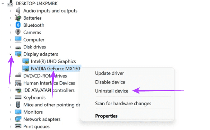 Uninstall-Nvidia أفضل 5 إصلاحات للخطأ الداخلي في جدولة الفيديو VIDEO_SCHEDULER_INTERNAL على Windows 11
