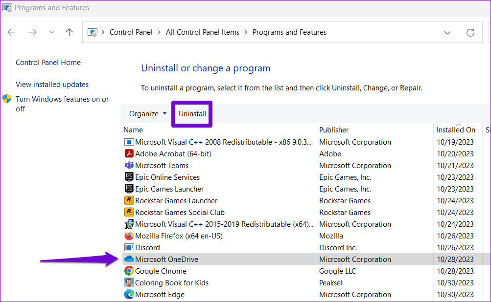 Uninstall-OneDrive-From-Windows أفضل 6 إصلاحات لإنشاء ملفات ومجلدات مكررة في OneDrive على Windows