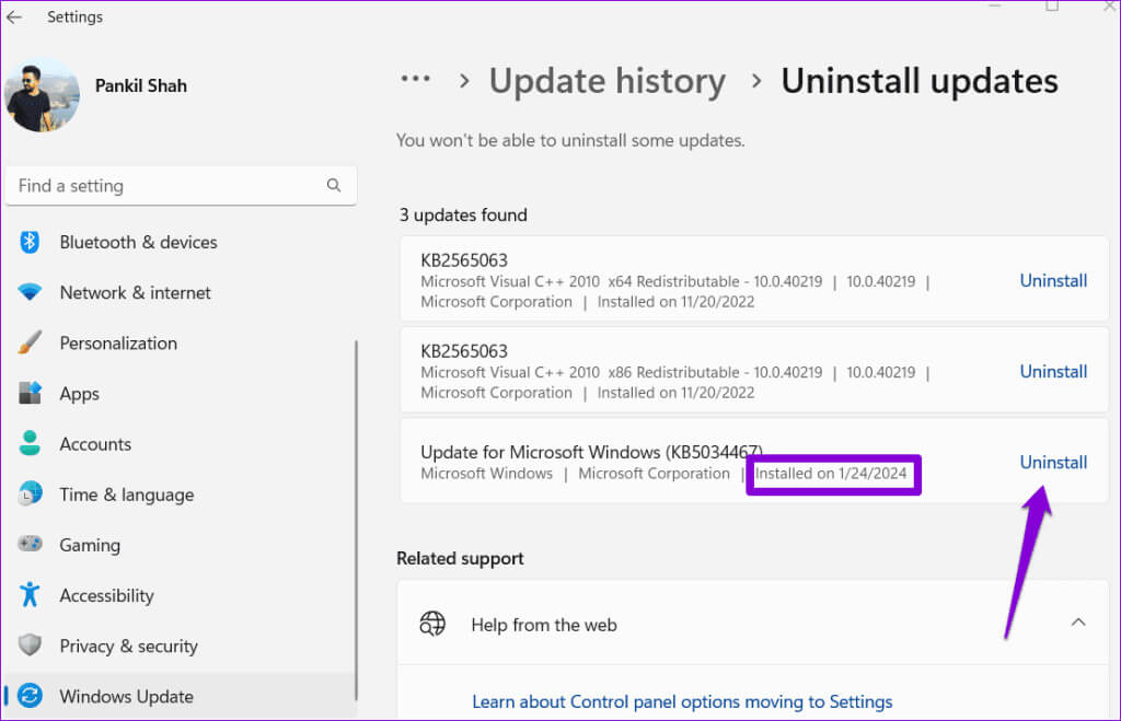 Uninstall-Windows-11-Update-1024x659-1 أفضل 4 طرق لإصلاح الأحرف الصينية على شاشة قفل Windows