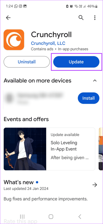 Update-Crunchyroll-app 9 طرق لإصلاح عدم عمل أو لا يتم تحميل تطبيق Crunchyroll على هاتفك