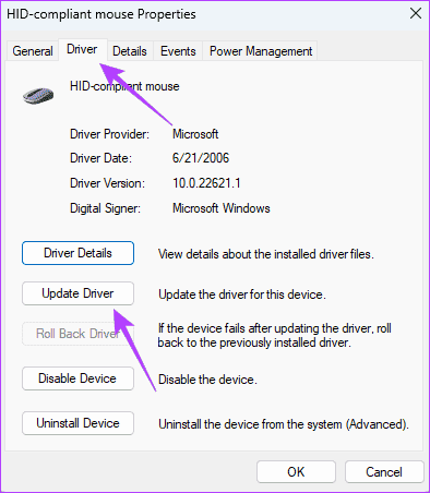 Update-driver-option أفضل 8 إصلاحات لعدم عمل النقر بزر الماوس الأيمن على Windows