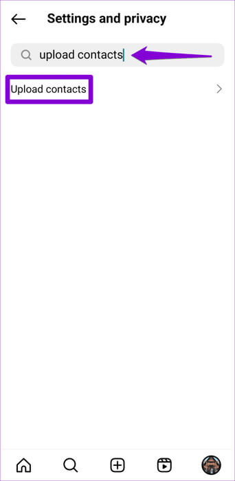 Upload-Contacts-Settings-on-Instagram-500x1024-1 أفضل 6 إصلاحات لعدم ظهور جهات اتصال الهاتف في Instagram