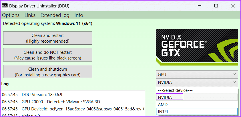 Use-DDU-To-Wipe-GPU-Drivers-2 أفضل 8 إصلاحات لخطأ "برنامج تشغيل جهاز الرسومات" في Windows 11
