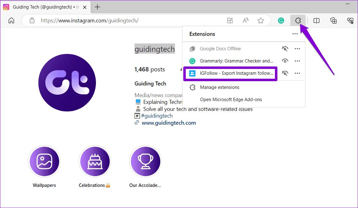 Use-IGFollow-Extension كيفية رؤية المتابعين الجدد على Instagram