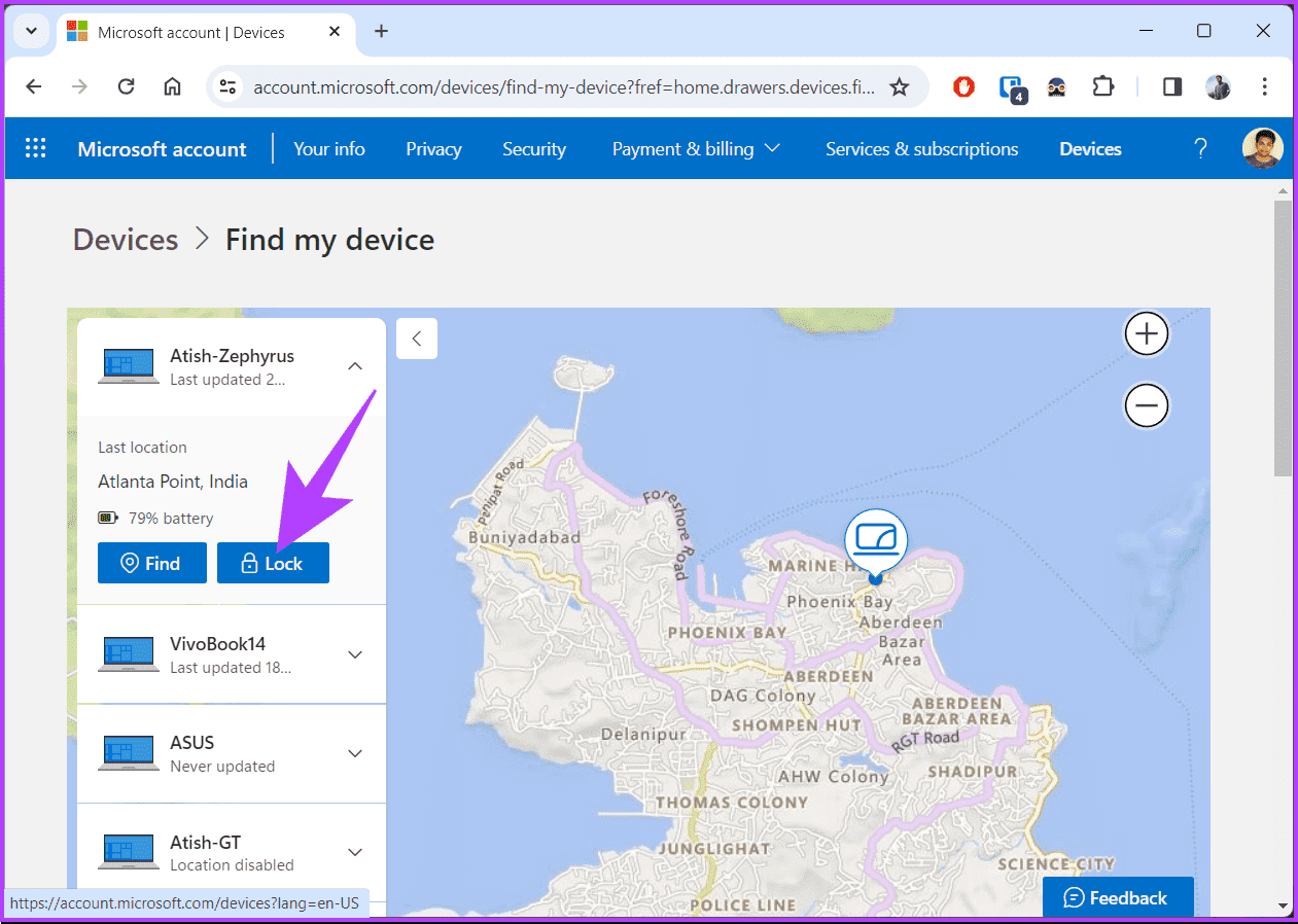 Use-Microsoft-Find-My-Device_9 كيفية استخدام Microsoft Find My Device لتتبع جهاز كمبيوتر محمول مفقود أو مسروق