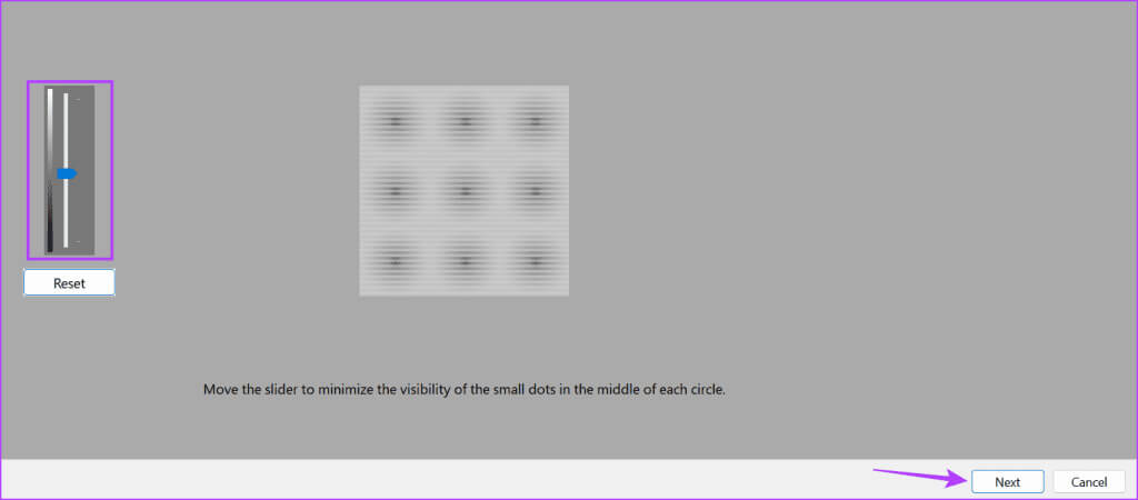 Use-slider-and-click-Next-4-1024x450-1 9 طرق لإصلاح مشكلة اللون الأصفر على Windows 11