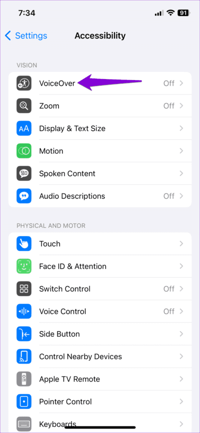 Voiceover-on-iPhone-1-710x1536-1 أفضل 10 إصلاحات لاستمرار فقد اتصال المكالمات على جهاز iPhone