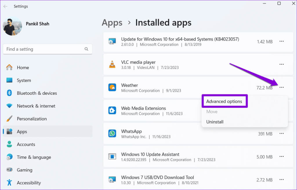 Weather-App-Advanced-Options-1024x656-1 أفضل 6 إصلاحات لعدم عمل تطبيق الطقس على Windows 11