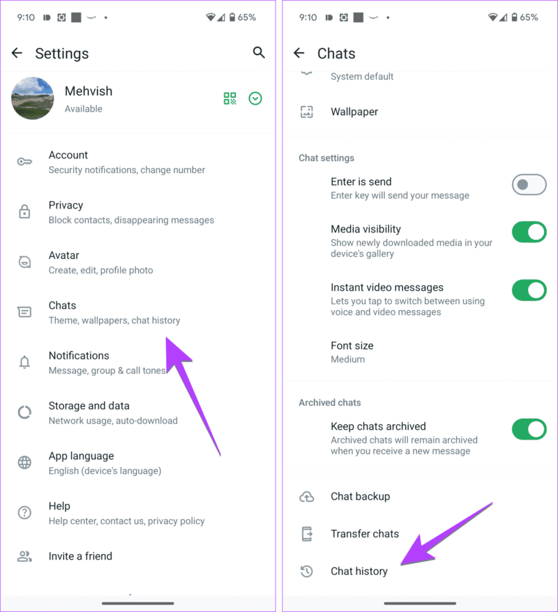 WhatsApp-Settings-chats-1401x1536-1 كيفية حذف الدردشات والرسائل المتعددة على WhatsApp