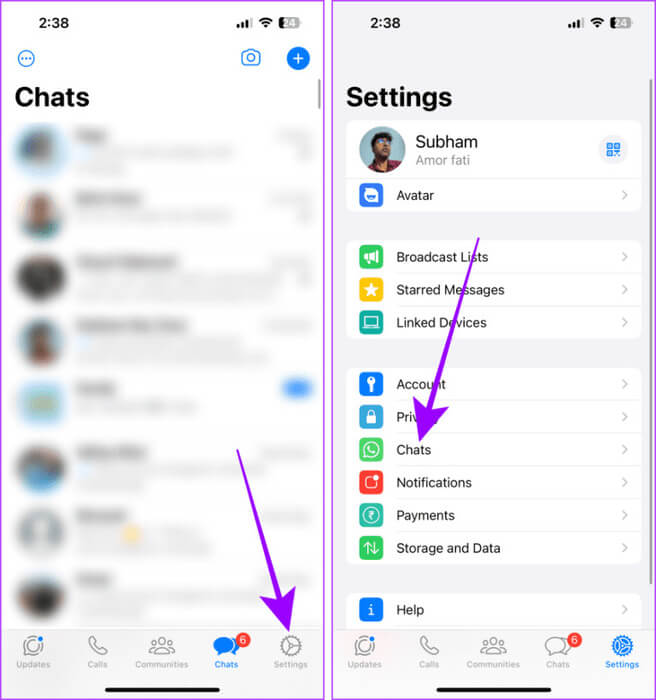 WhatsApp-Settings-on-iPhone-2-768x820-1 كيفية حفظ صور/فيديوهات WhatsApp في المعرض على iPhone وAndroid وWeb