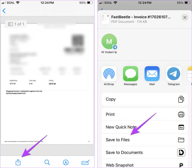 WhatsApp-iPhone-document-save-to-files-1024x895-1 أين يتم تخزين مستندات أو صور WhatsApp على iPhone و Android