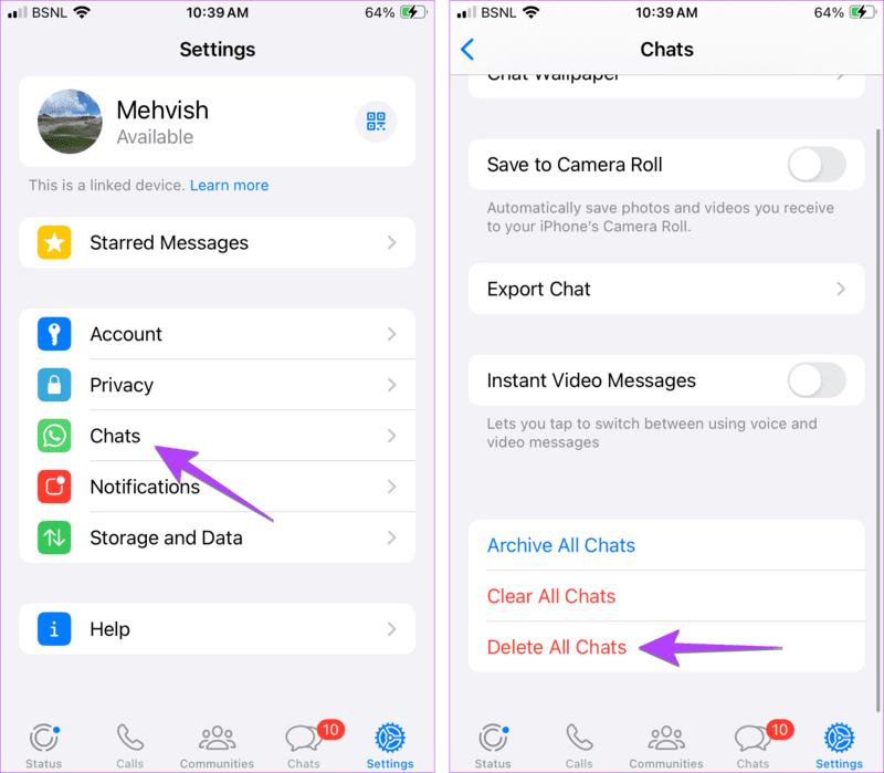 WhatsApp-iphone-clear-all-chats كيفية حذف الدردشات والرسائل المتعددة على WhatsApp