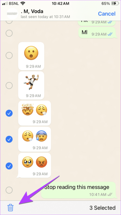WhatsApp-iphone-delete-multiple-message-in-chat-e1707237680918 كيفية حذف الدردشات والرسائل المتعددة على WhatsApp