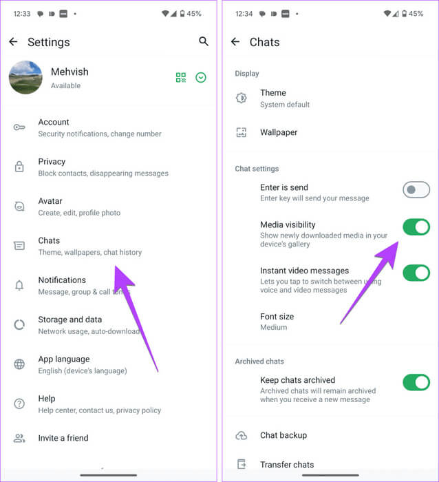 WhatsApp-pictures-android-media-visibility-934x1024-1 أين يتم تخزين مستندات أو صور WhatsApp على iPhone و Android