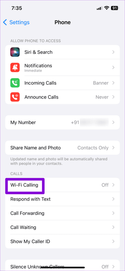 Wi-Fi-Calling-on-iPhone-710x1536-1 أفضل 10 إصلاحات لاستمرار فقد اتصال المكالمات على جهاز iPhone