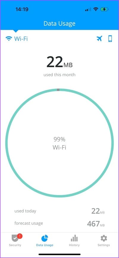Wifi-Data-Usagae كيفية التحقق من استخدام البيانات شهريًا أو يوميًا على iPhone
