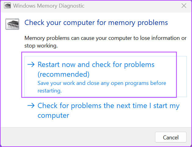 Windows-Memory-Diagnostic-Tool-5 أفضل 8 إصلاحات لمشكلة الموت الزرقاء "UNEXPECTED_KERNEL_MODE_TRAP" في Windows