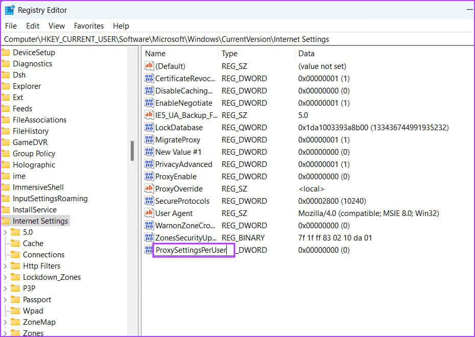 Wipe-Proxy-Settings-Using-Registry-Editor-3 أفضل 9 إصلاحات لخطأ "هناك خطأ ما في الخادم الوكيل" في Chrome