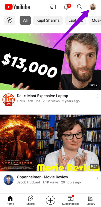 YouTube-App-Profile-Icon-750x1536-1 أفضل 10 إصلاحات لعدم إمكانية نشر التعليقات على مقاطع الفيديو على YouTube