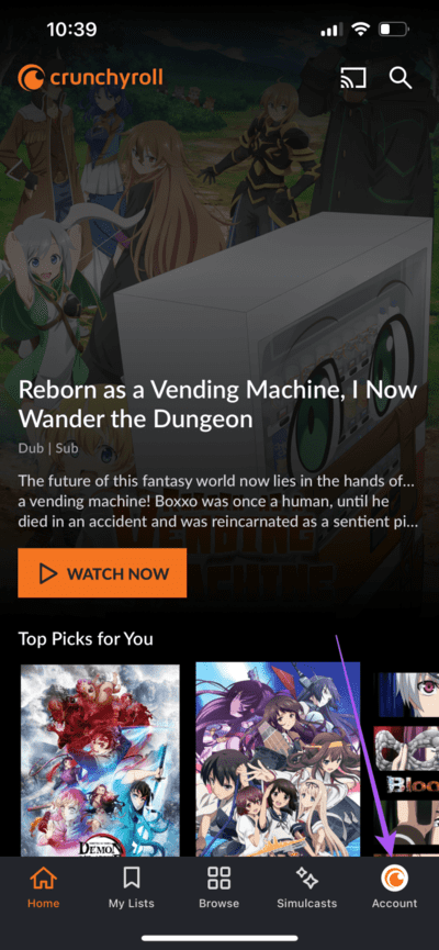 account-settings-crunchyroll-mobile-710x1536-1 أفضل 7 إصلاحات لعدم عمل الترجمة على Crunchyroll على الهاتف المحمول وسطح المكتب وApple TV