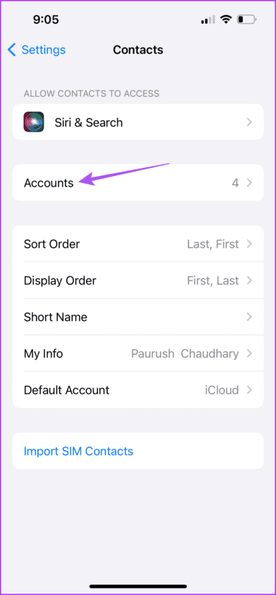 accounts-contacts-settings-iphone-713x1536-1 4 أفضل الطرق لطباعة جهات الاتصال من iPhone
