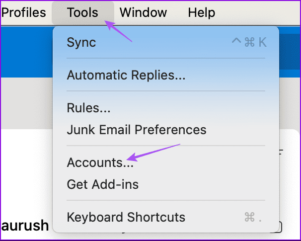 accounts-tools-outlook-mac كيفية تشفير رسائل البريد الإلكتروني في Microsoft Outlook
