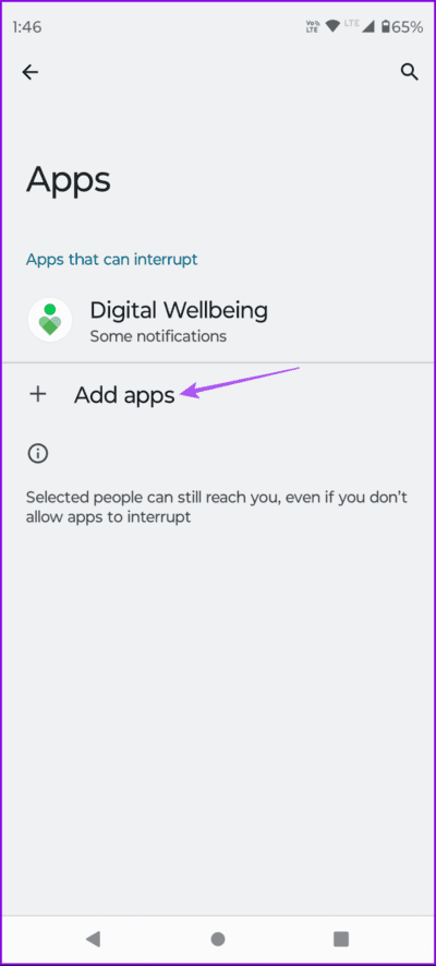 add-apps-do-not-disturb-android-1-694x1536-1 أفضل 6 إصلاحات لعدم عمل إشعارات Google Drive على الهاتف المحمول وسطح المكتب