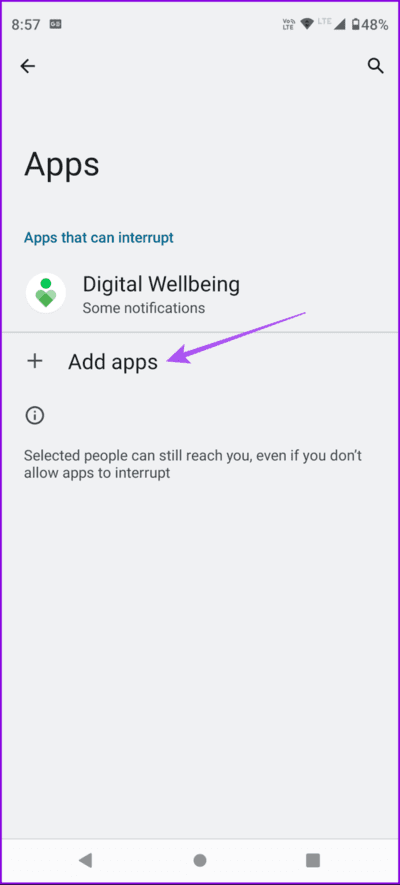 add-apps-do-not-disturb-android-694x1536-1 أفضل 7 إصلاحات لعدم عمل تطبيق الساعة على Android