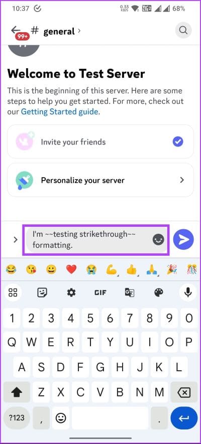 after-the-text-you-want-to-cross-out كيفية وضع نص يتوسطه خط على Discord في سطح المكتب والهاتف المحمول