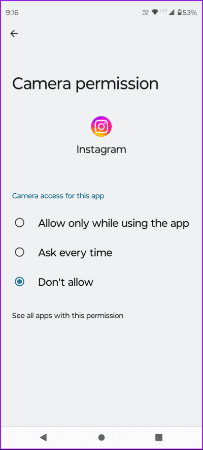 allow-camera-permissions-instagram-android-694x1536-1 كيفية استخدام وضع الكاميرا المزدوجة على Instagram