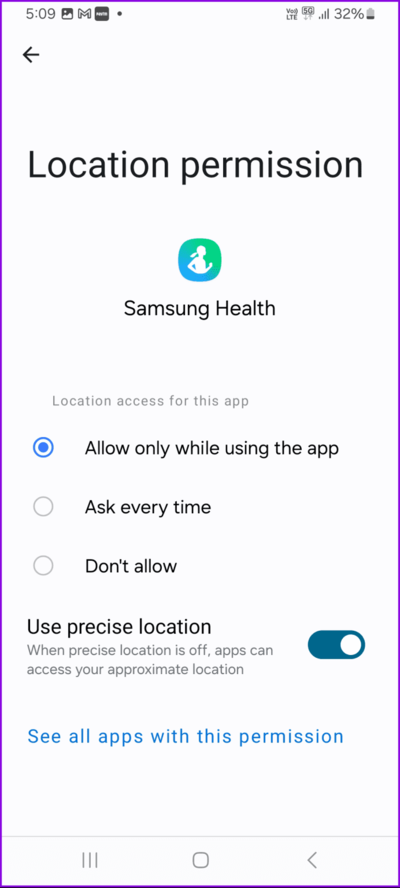 allow-location-access-samsung-health-app-692x1536-1 أفضل 8 إصلاحات لعدم تتبع الخطوات على تطبيق Samsung Health في هواتف Samsung Galaxy