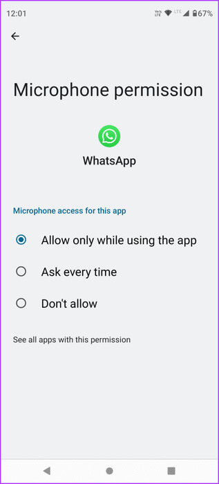 allow-microphone-android-whatsapp-463x1024-1 أفضل 9 إصلاحات لعدم وجود صوت في مكالمات فيديو WhatsApp على iPhone وAndroid