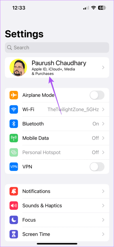 apple-account-name-iphone-711x1536-1 لماذا أتلقى نفس الرسائل النصية على جهازَي iPhone مختلفين؟