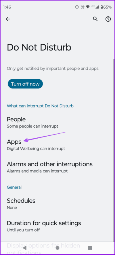apps-do-not-disturb-android-settings-694x1536-1 أفضل 6 إصلاحات لعدم عمل إشعارات Google Drive على الهاتف المحمول وسطح المكتب