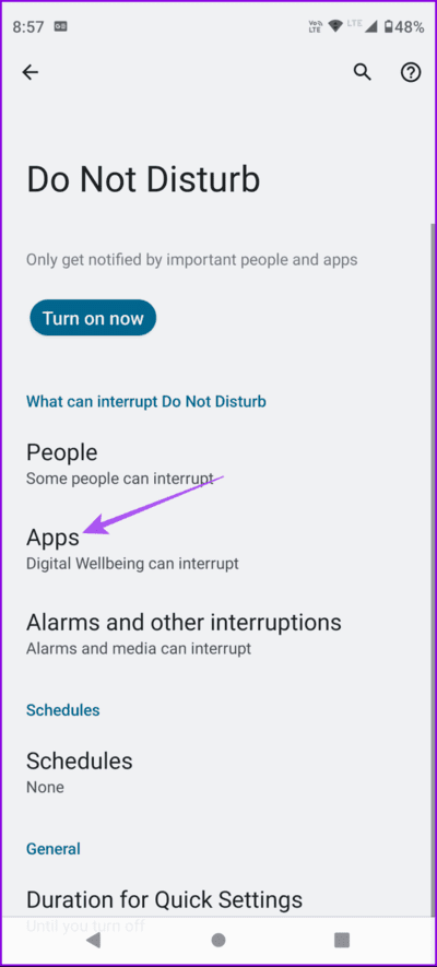 apps-do-not-disturb-settings-android-694x1536-1 أفضل 7 إصلاحات لعدم عمل تطبيق الساعة على Android