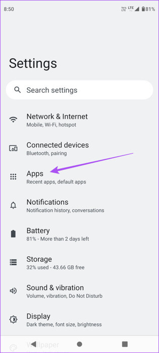 apps-settings-android-461x1024-1 أفضل 9 إصلاحات لعدم وجود صوت في مكالمات فيديو WhatsApp على iPhone وAndroid