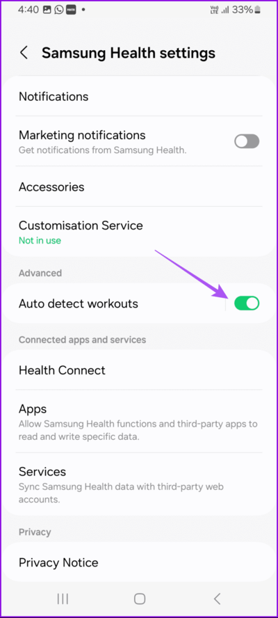 auto-detect-workouts-samsung-health-app-692x1536-1 أفضل 8 إصلاحات لعدم تتبع الخطوات على تطبيق Samsung Health في هواتف Samsung Galaxy
