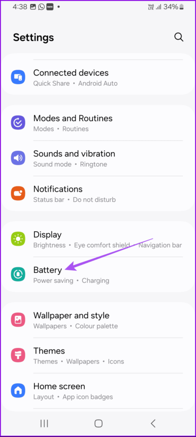 battery-settings-samsung-692x1536-1 أفضل 8 إصلاحات لعدم تتبع الخطوات على تطبيق Samsung Health في هواتف Samsung Galaxy