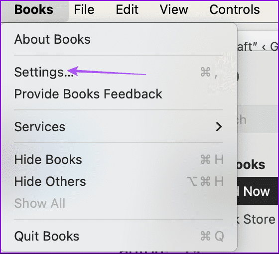 books-settings-mac أفضل 5 إصلاحات لعدم تنزيل الكتب على تطبيق Apple Books