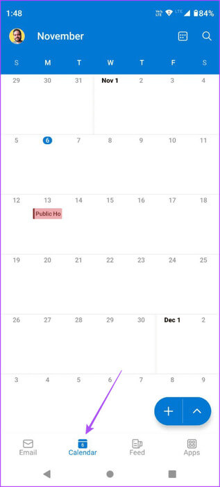 calendar-outlook-app-mobile-463x1024-1 كيفية إضافة وإزالة العطل في تقويم Outlook على الهاتف المحمول وسطح المكتب
