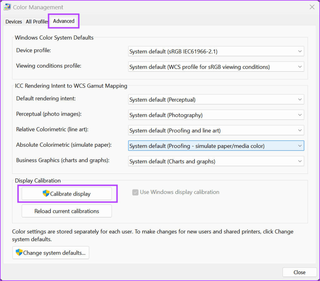 calibrate-display-1024x902-1 9 طرق لإصلاح مشكلة اللون الأصفر على Windows 11
